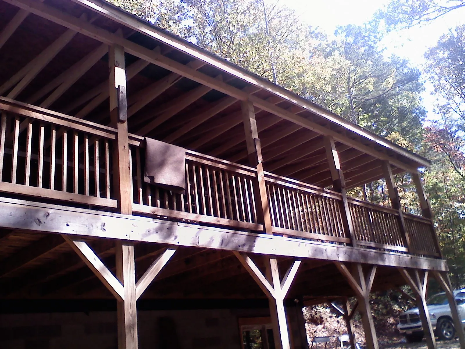 Timber framing under a new elevated porch and deck — Roof Leak Repair in Eagleville by Roofing Brothers